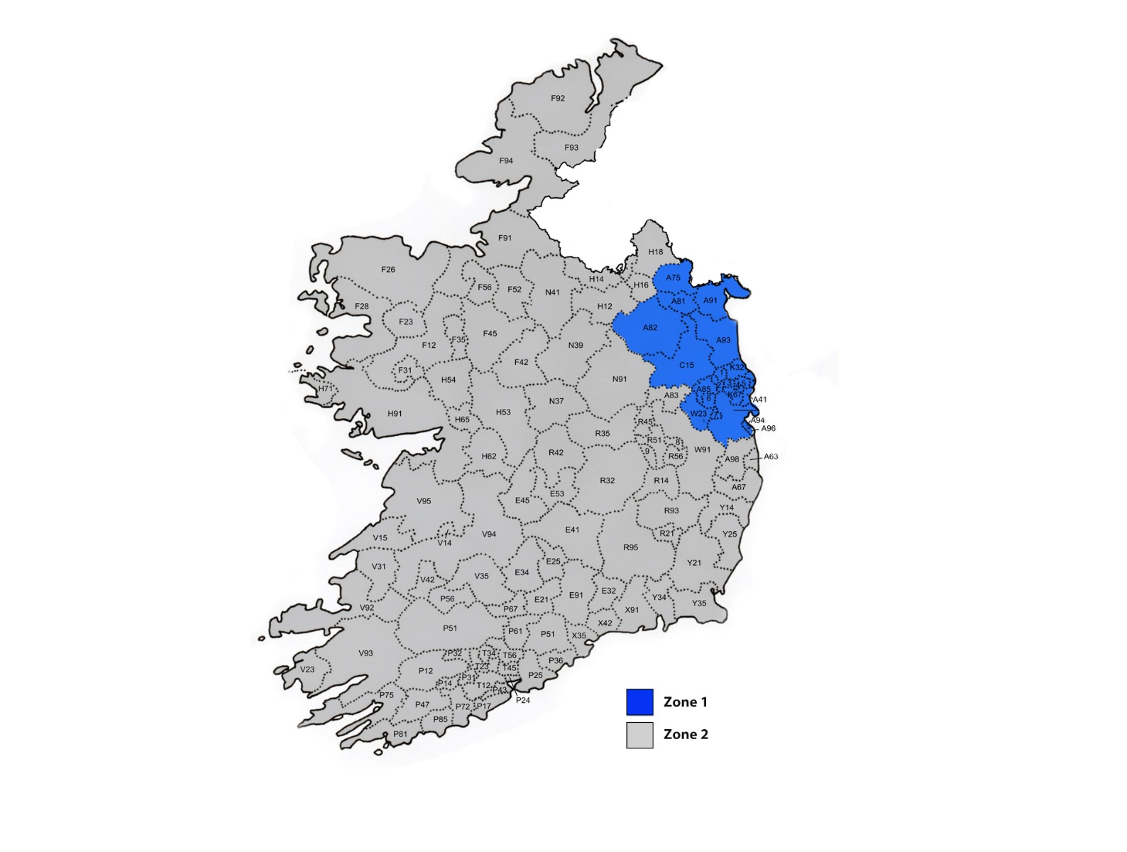 Map of our Southern Ireland Delivery Zones