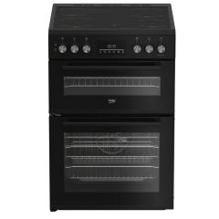 Beko EDC6731K Black 60Cm Double Oven Electric Cooker With Vitroceramic Hob