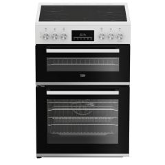 Beko EDC6731W White 60Cm Double Oven Electric Cooker With Vitroceramic Hob