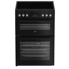 Beko FDC6731K 60cm Double Oven Electric Cooker with Ceramic Hob - Black