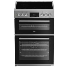 Beko FDC6731S Silver 60Cm Double Oven Electric Cooker With Ceramic Hob - Silver
