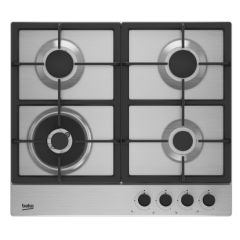 Beko HIAW64225SX S/Steel 60Cm Front Control Gas Hob