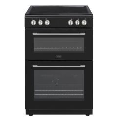 Belling BFSE61DOBK Black 60cm ceramic double oven s/c liners