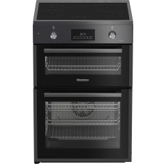 Blomberg HIRN651N Anthracite 60Cm Double Oven Electric Cooker With Induction Hob 