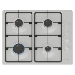 Bosch PBP6B2K60 White 60cm, 4 burners, 2 Cast iron finish supports, new standard sword dials, Side c