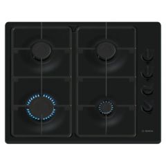 Bosch PBP6B6K60 Black 60cm, 4 burners, 2 Cast iron finish supports, new standard sword dials, Side c