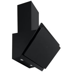 Cata ICON60H Black 60cm Black Angled Glass Hood with Hidden Touch