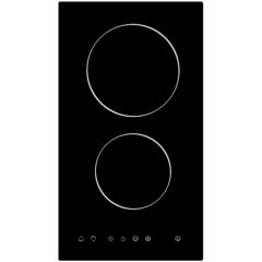 Cata UBTC30FLC Black Glass 30cm Black Domino 2 Zone Ceramic Hob