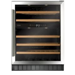 CDA FWC604SS S/Steel FS/under counter 60cm wine cooler, 45 x bs, dual temp zones, ER: G, RD, SS