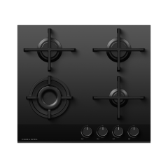 Fisher ＆ Paykel CG604DLPGB4 60Cm 4 Burner Gas Hob In Black Glass