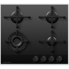 Fisher ＆ Paykel CG604DNGGB4 60Cm 4 Burner Gas Hob - Black Glass