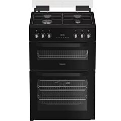Hotpoint HDD6GDC2B1 Dual Fuel Double Cooker 60CM - 75L / 38L with Glass Lid