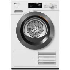 Miele TEC 645 WP Lotus White Heat pump tumble dryer, 8kg, Graphite Grey Door, Straight Door Fascia, 