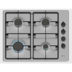Neff T26BKP6N0 Stainless steel 60cm, 4 burners, 2 Cast iron finish supports, new standard sword dial