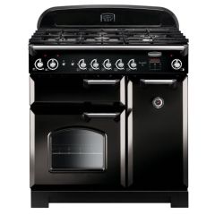 Rangemaster CLA90DFFBL/C Black/Chrome Classic 90 Dual Fuel Range Cooker