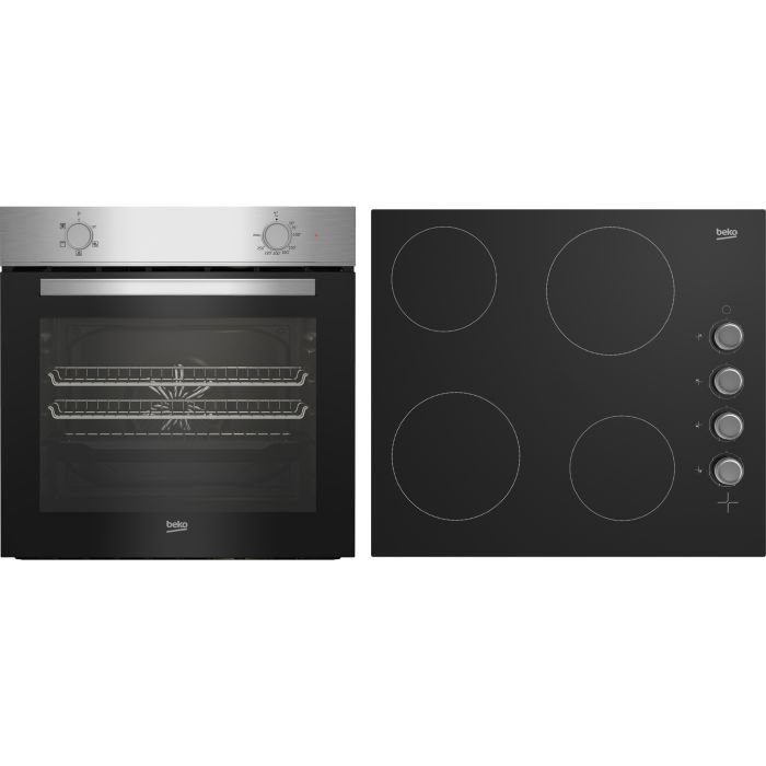 Beko BBSF210SX S/Steel Built-In Oven + Ceramic Hob Pack 