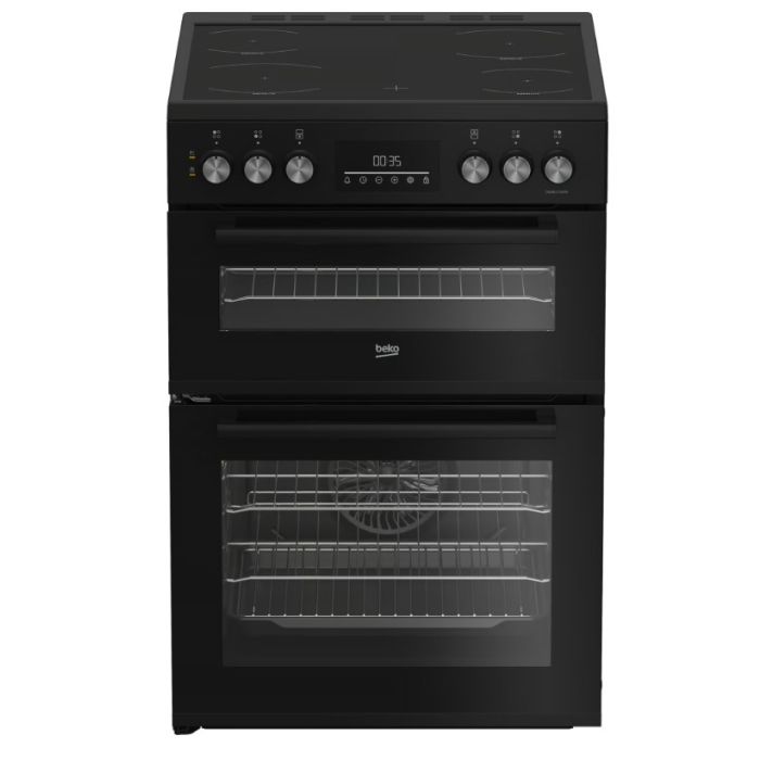 Beko EDC6731K Black 60Cm Double Oven Electric Cooker With Vitroceramic Hob