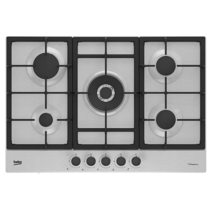 Beko HIAW75225SXE 75cm Gas Hob with Front Knob Controls - Stainless Steel