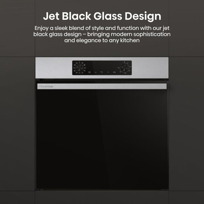 Hisense BI622AXPGUK 59.5Cm Built In Electric 77L Single Oven - Black & Stainless Steel