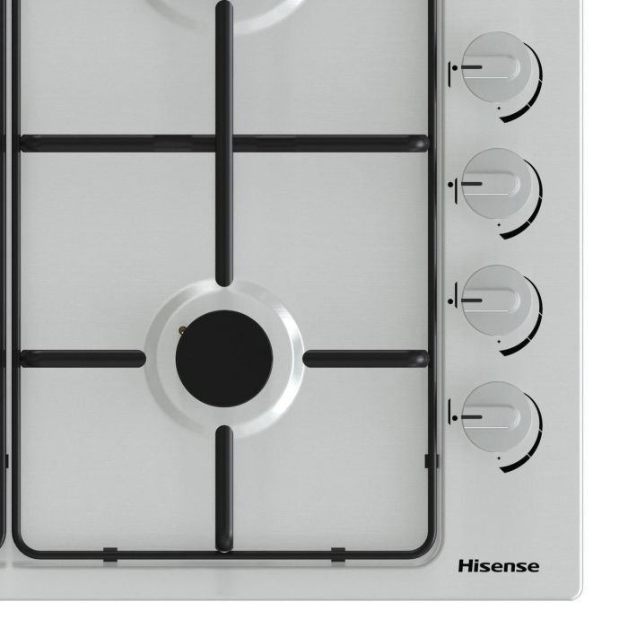 Hisense GM642XSUK 58cm Gas Hob - Stainless Steel