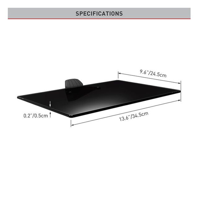 Barkan E85G+.B Black A/V Glass Shelf (Up10kg)