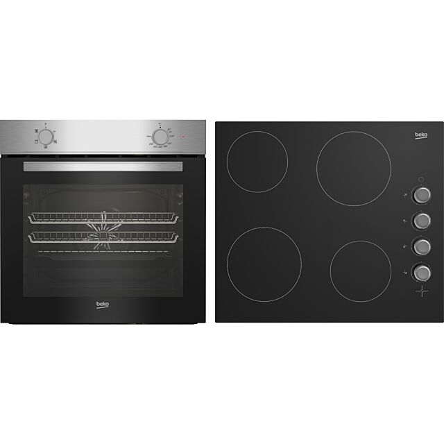 Beko BBSF210SX S/Steel Built-In Oven + Ceramic Hob Pack 