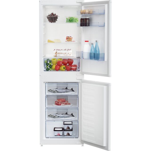 Beko BCFD450 E Rated Integrated Combi 50/50 Frost Free Fridge Freezer, Open Door Alarm, Led Lighting