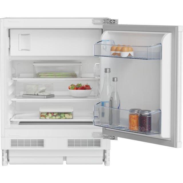 Beko BRS4682 E rated Fully Integrated Fridge with a Four star Freezer compartment, Telescopic Slidin