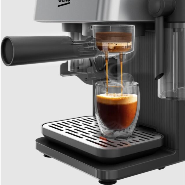 Beko CED7524X Espresso Machine with Integrated Grinder and Milk Cup - Silver