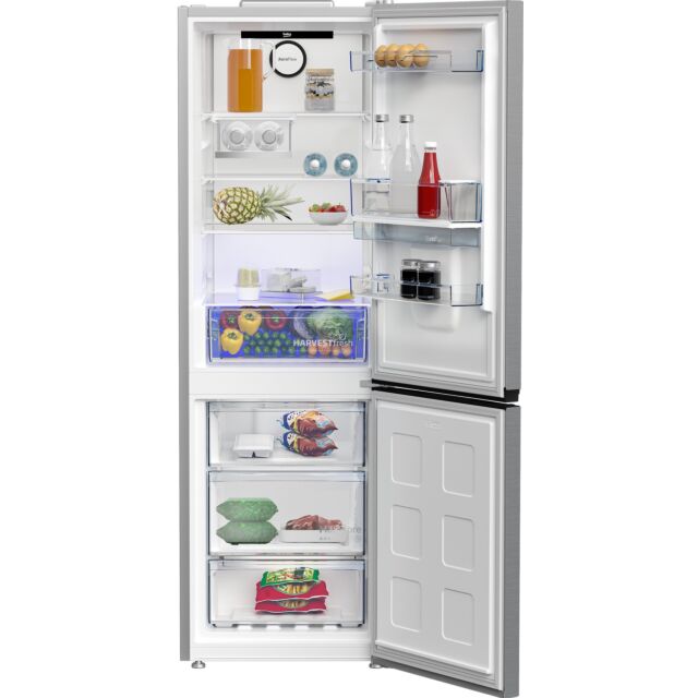 Beko CNB3G4686DVPS Silver H1865 W595 D663 70/30 Frost Free Fridge/Freezer Non Plumbed 