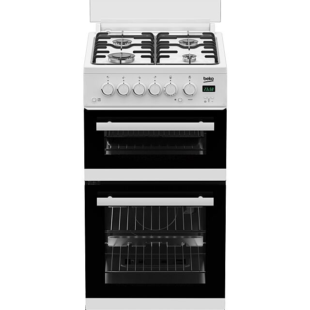 Beko EDG507W 50cm Double Oven Gas Cooker with Gas Hob - White