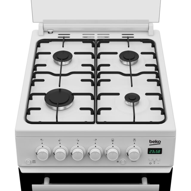 Beko EDG507W 50cm Double Oven Gas Cooker with Gas Hob - White