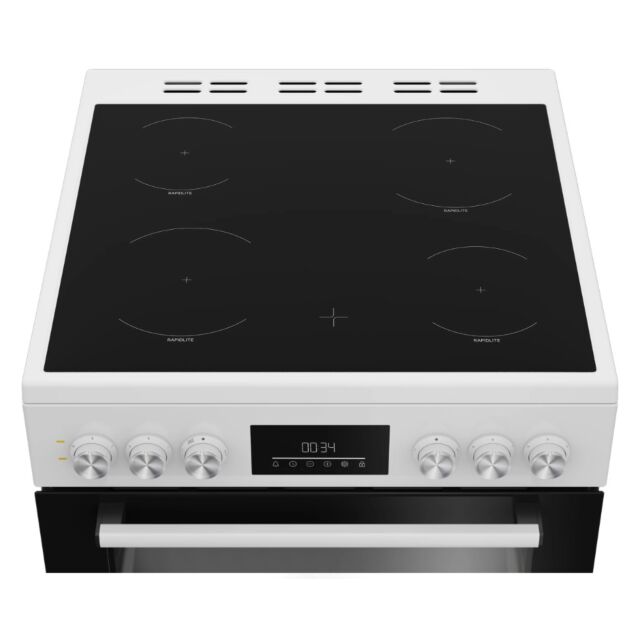 Beko FDC6731W White 60Cm Double Oven Electric Cooker With Ceramic Hob