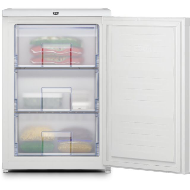 Beko UFF4584W H840 W540 D590 L86 3 Compartments, E Energy Rated Frost Free Freezer - Freezer Guard, 