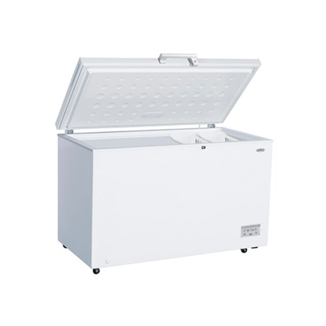 Belling BCFE401 White Chest Freezer A+, H845 W1300 D700 Cap 371L Electronic Control, Metal Back