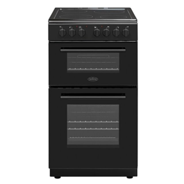 Belling BFSE52DOC BK Black 50cm Ceramic plate d/oven main oven fan Cat/liners