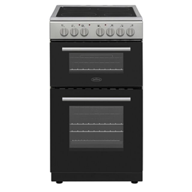 Belling BFSE52DOC SIL Silver 50cm Ceramic plate d/oven main oven fan cat/liners