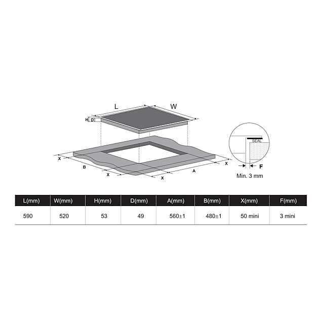 Belling BIHF60BK 60cm 2 Flexi Zone, Induction, Touch Ctrl
