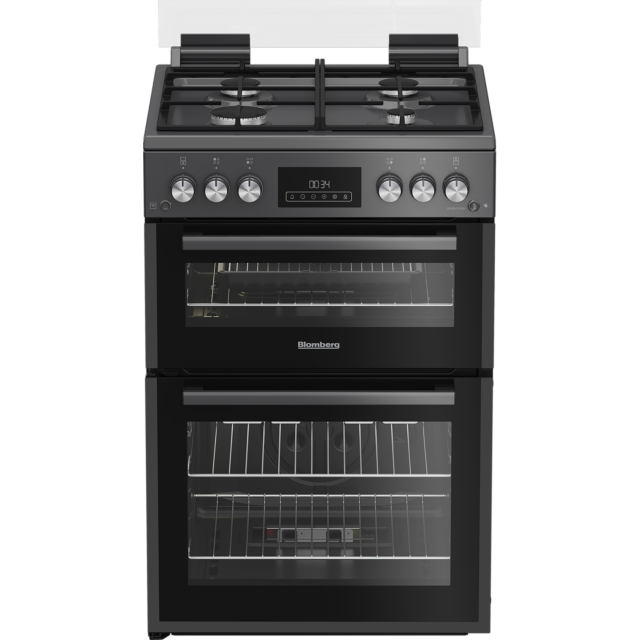 Blomberg GGRN655N 60cm Double Oven Gas Cooker with Gas Hob - Anthracite
