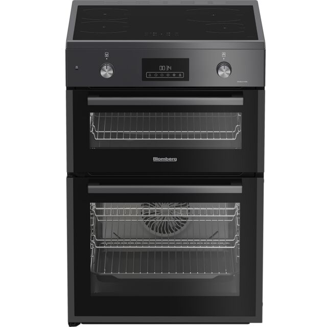 Blomberg HIRN651N Anthracite 60Cm Double Oven Electric Cooker With Induction Hob 