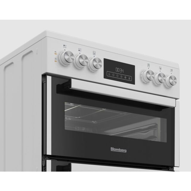 Blomberg HKRN651W White 60cm Double Oven Electric Cooker with Vitroceramic Hob - White