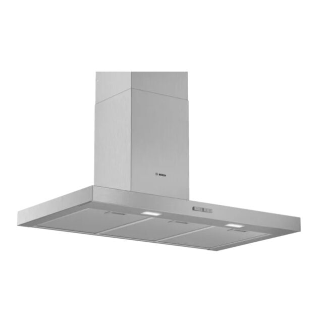 Bosch DWB94BC50B Brushed steel 90cm wide, Box Design, push buttons, 3 speeds + intensive, LED lights