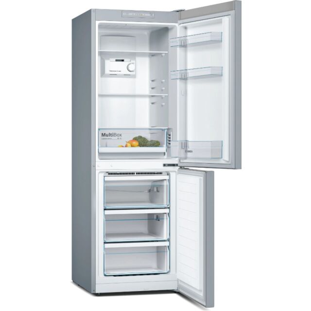 Bosch KGN33NLEBG S/Steel Look 176x60 NoFrost fridge freezer, MultiBox, MultiAirflow, LED light,3 fre