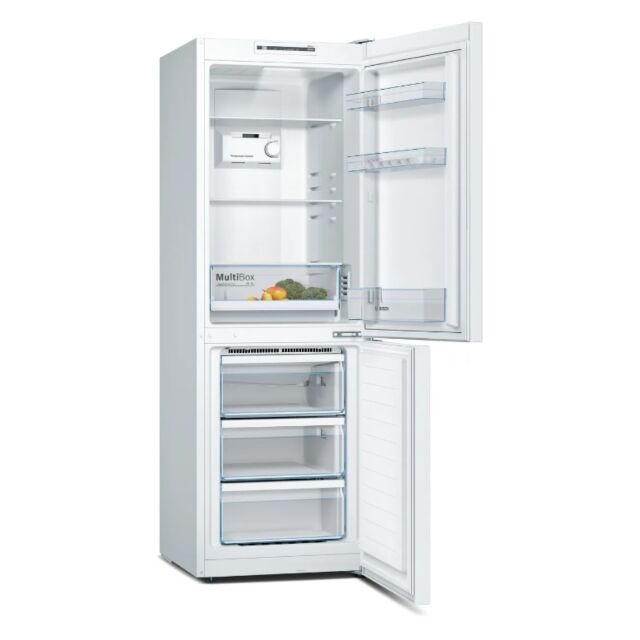 Bosch KGN33NWEBG White 176x60 NoFrost fridge freezer, MultiBox, MultiAirflow, LED light, Easy access