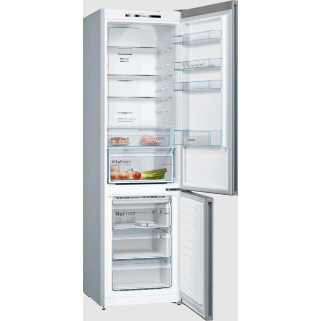 Bosch KGN392LEBG H2030 W600 D660 70/30 Total No Frost Fridge Freezer - Stainless Steel Look