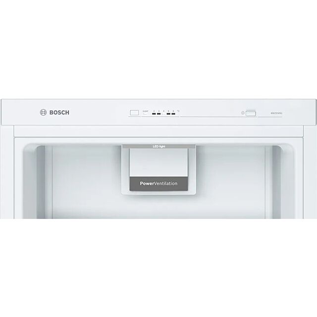 Bosch KSV36VWEPG White H1860 W600 D650 Cap 346L Upright Fridge, Vitafresh, Bottle Rack, Led Light, 7