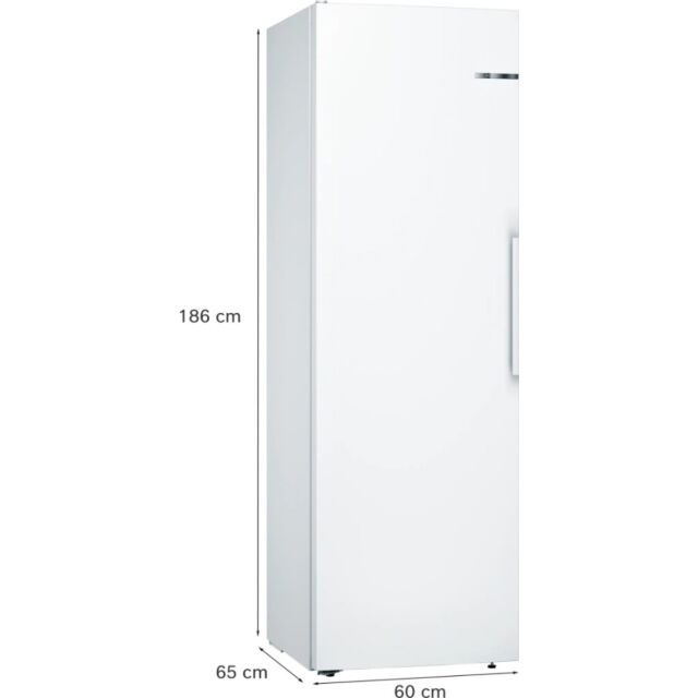 Bosch KSV36VWEPG White H1860 W600 D650 Cap 346L Upright Fridge, Vitafresh, Bottle Rack, Led Light, 7