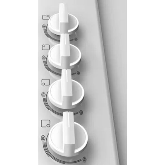 Bosch PBP6B2B60 White 60cm, 4 burners, Cast Iron finish supports, Side control
