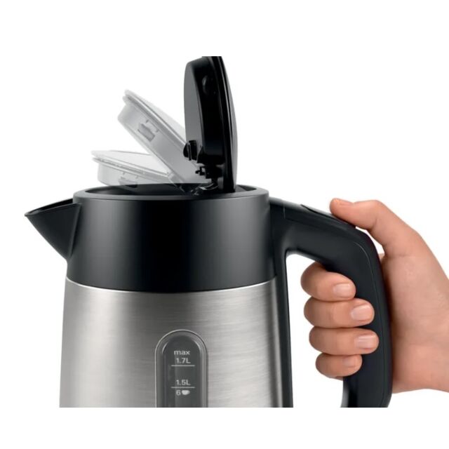 Bosch TWK4P440GB Silver 1,7 l capacity/ 360° rotary base/ 3000 W max. Triple Safety Feature: automat