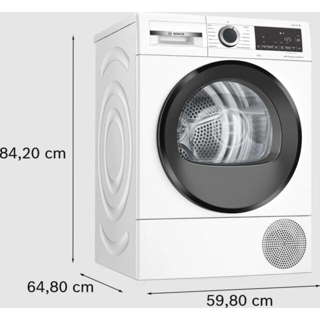 Bosch WQG24500GB 9kg Heat Pump Tumble Dryer - White